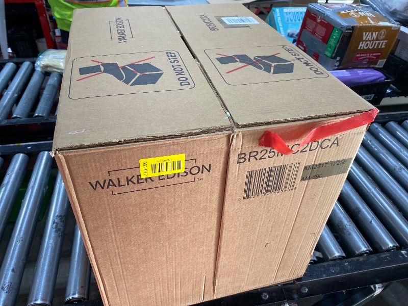 Photo 1 of Walker Edison Mid Century Modern Wood Nightstand Side Table Bedroom Storage Drawer Bedside End Table, 2 Drawer, Caramel