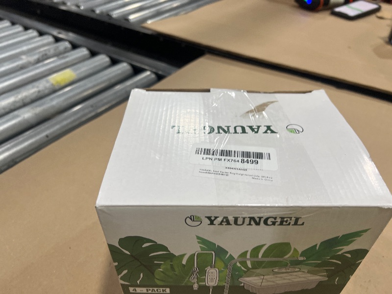 Photo 1 of YAUNGEL Seed Starter Tray with Grow Light, 4 Pack Seed Starter Kit with Timing Controller Adjustable Brightness, Thicken Seedling Starter Trays with Humidity Domes Heightened Lids, Gift Box