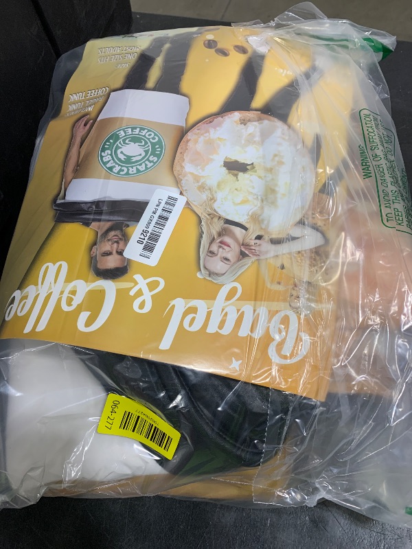 Photo 1 of EraSpooky Unisex Adult Couples Bagel Coffee Costume 2 Pc Jumpsuit Halloween Costume One Size Set