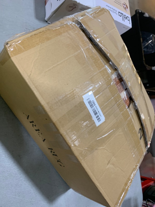 Photo 1 of ROYHOME Washable Rug 6x9 Area Rugs for Living Room, Abstract Rug for Bedroom, Soft Rainbow Non Slip Throw Rugs with Rubber Back, Low Pile Stain Resistant Boho Geometric Carpet for Dining Room, Copper