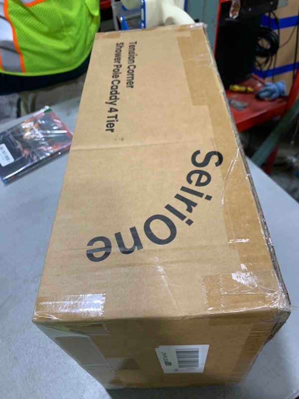 Photo 1 of SEIRIONE Corner Shower Caddy Tension Pole, Adjustable Shower Organizer Corner with 4 Shelves, No Drilling Shower Shelf for Inside Shower, Shower Rack for Shower Storage,34 to 116 Inch Height,Bronze