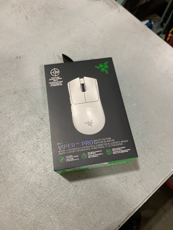 Photo 1 of Razer Viper V3 Pro Wireless Esports Gaming Mouse: Symmetrical - 55g Lightweight - 8K Polling - 35K DPI Optical Sensor - Gen3 Optical Switches - 8 Programmable Buttons - 95 Hr Battery - White