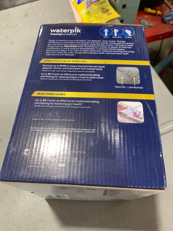 Photo 1 of Waterpik Sonic-Fusion 2.0 Professional Flossing Electric Toothbrush with Water Flosser Combo Two In One, For Daily Gum Care and Cleaning Teeth, Braces, Implants, White SF-04CD010-1, Packaging May Vary