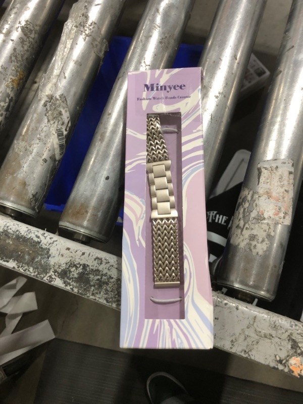 Photo 1 of Minyee Compatible with Samsung Galaxy Watch 7 6 5 4 FE 40mm 44mm/Watch 6 Classic 43mm 47mm/Watch 5 Pro 45mm Bands Women, 20mm Dressy Stainless Steel Metal Gold Multi-Chain Designer Strap, Starlight