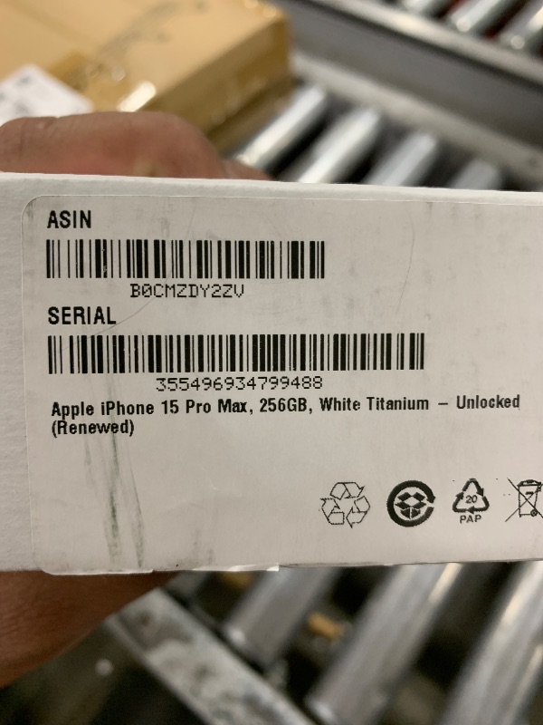 Photo 1 of Apple iPhone 15 Pro Max, 256GB, White Titanium - Unlocked (Renewed)