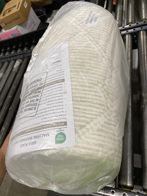 Photo 1 of 8x10 Area Rug Living Room: Washable Boho Geometric Moroccan Rug Neutral Modern Farmhouse Indoor Soft Non Slip Ultra Thin Large Printed Pattern Carpet for Bedroom Home Office (Beige, 8'x10')