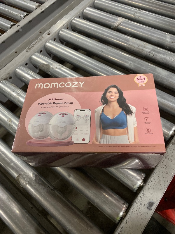 Photo 1 of Momcozy M5 Smart APP Controlled Wearable Breast Pump, Hands-Free Wireless Electric Pump, 3 Modes 9 Suction Levels, BPA-Free, Portable Lightweight, 24mm Flange, 2-Pack Cozy Red