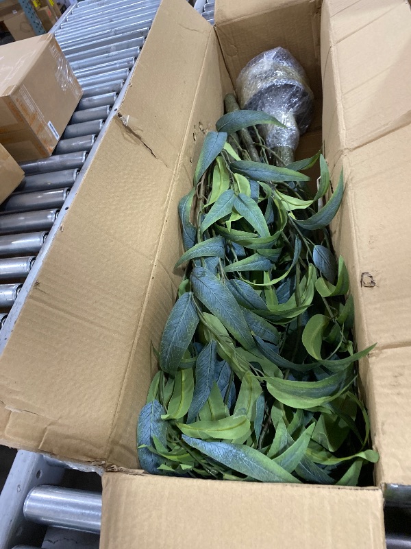 Photo 1 of Celestdeco 6.73ft Artificial Eucalyptus Tree, Faux Tree with Lifelike Leaves, Fake Eucalyptus Tree with Sturdy Plastic Pot, Artificial Plants for Office Home Living Room Indoor Outdoor Decor