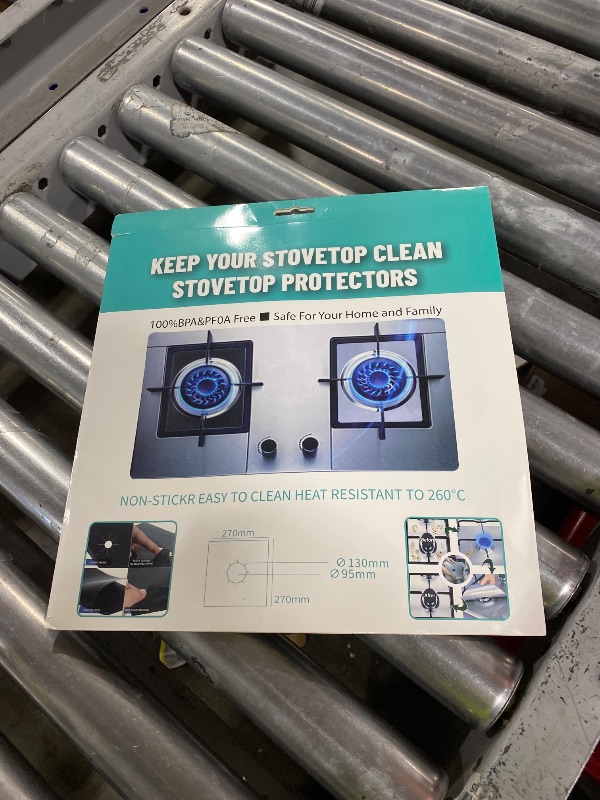 Photo 1 of 10 Pack Stove Burner Covers - Non-stick Reusable Teflon Range Guard Protectors for Gas Stove Top, Easy to Clean,Cutable, Black, 0.2 mm,10.6” x 10.6”