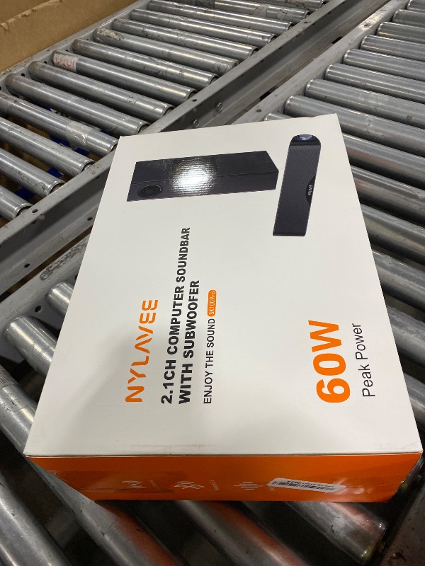 Photo 1 of Nylavee Computer Speakers with Subwoofer, 2.1 PC Speakers System with Bluetooth 5.4 & 3.5mm Aux-in, 60W Peak Power, AC Adapter Powered Computer Sound Bar for Desktop PC, Laptop, Monitor, Gaming