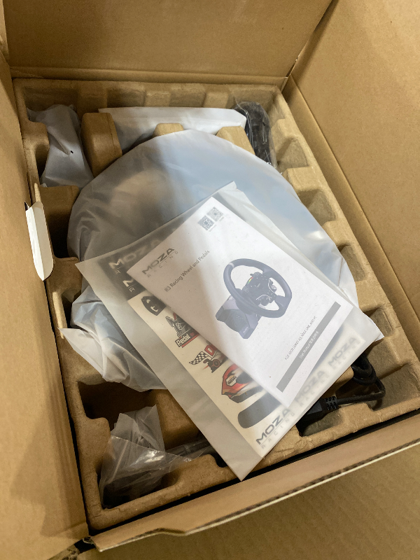 Photo 1 of MOZA R3 Racing Wheel and Pedals Bundle for Xbox & PC,3.9Nm DD Servo Motor With Aviation-Grade Aluminum Construction,Durable ISF PU Grips 11-inch Racing Wheel,SR-P Lite Dual Pedals