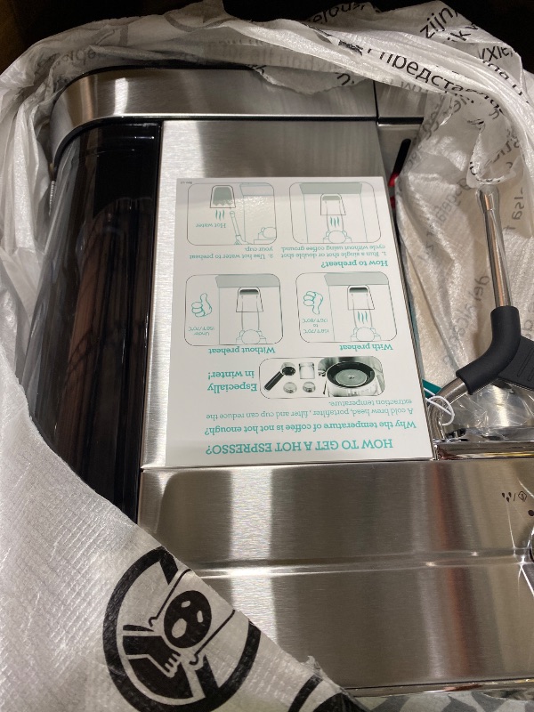 Photo 1 of CASABREWS CM5418 Espresso Machine 20 Bar, Compact Espresso Maker with Steam Milk Frother, Stainless Steel Coffee Machine with 34oz Removable Water Tank for Cappuccino, Small Latte Machine, Silver