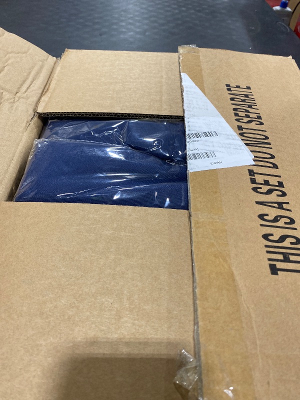 Photo 1 of REWOMC 12 Pack Polyester Tablecloth -60 x 102 Inch Navy Blue Cloth for 6 Feet Rectangle Tables, Stain and Wrinkle Resistant Washable Fabric Table Cover for Wedding Party Banquet Restaurant Kitchen