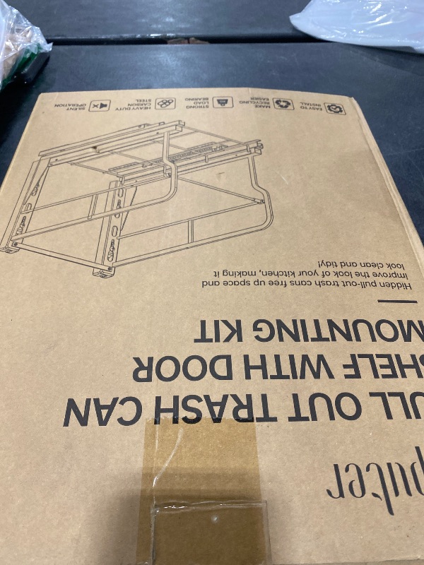 Photo 1 of Insputer Pull Out Trash Can Under Cabinet with Soft-Close Slides, Heavy Duty Under Sink Trash Can Kit for Kitchen, Garbage Can Not Included, Requires Minimum Cabinets Opening 12" W X 18" D