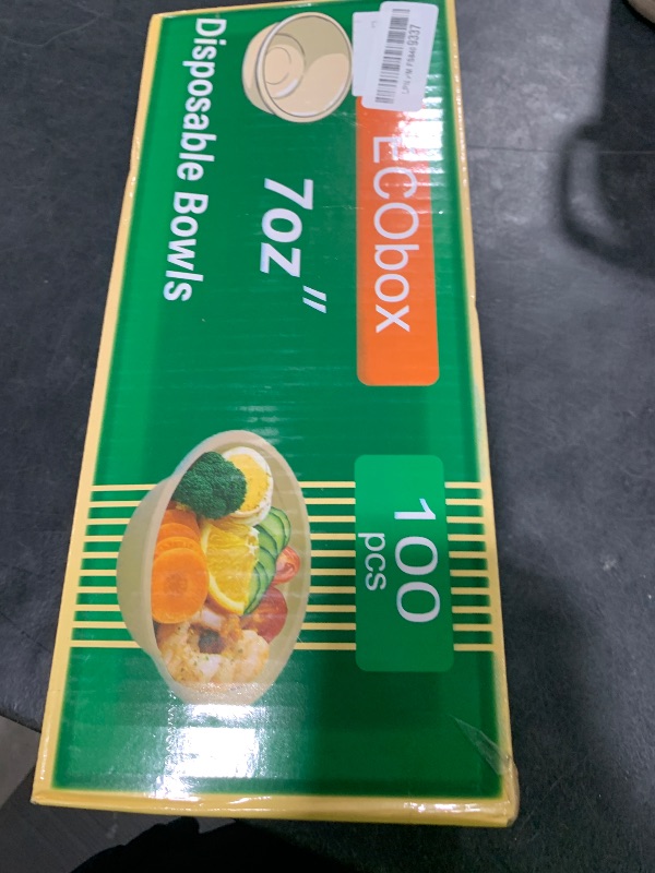 Photo 1 of 100 Pack 7 oz Compostable Paper bagasse Bowls Small Disposable Soup Bowls Natural Sugarcane Biodegradable Bowls for Ice Cream, Desserts, Salads, Pet Food