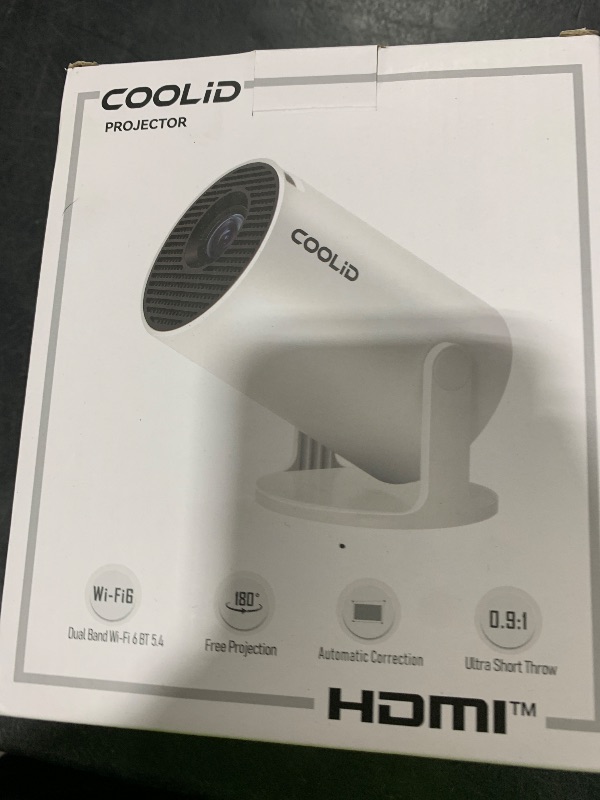 Photo 1 of [Built-in Apps & 2026 Upgraded] Mini Projector Support 4K 1080P Auto Keystone 180° Rotatable with WiFi 6 and Bluetooth 5.4, Projector Portable Compatibile with HDMI/TV Stick/Memory Stick/Laptop-White