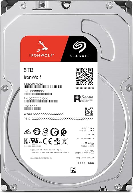 Photo 1 of Seagate IronWolf, 8 TB, Enterprise Internal NAS HDD – CMR 3.5 Inch, SATA 6 Gb/s, 7,200 RPM, 256 MB Cache for RAID NAS (ST8000NT002)
