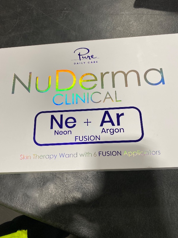 Photo 1 of Pure Daily Care NuDerma Clinical Portable Skin Therapy Wand, Machine with 6 Fusion Neon + Argon Wands – Anti Aging - Clarifying - Skin Tightening & Radiance - Wrinkle Reducing