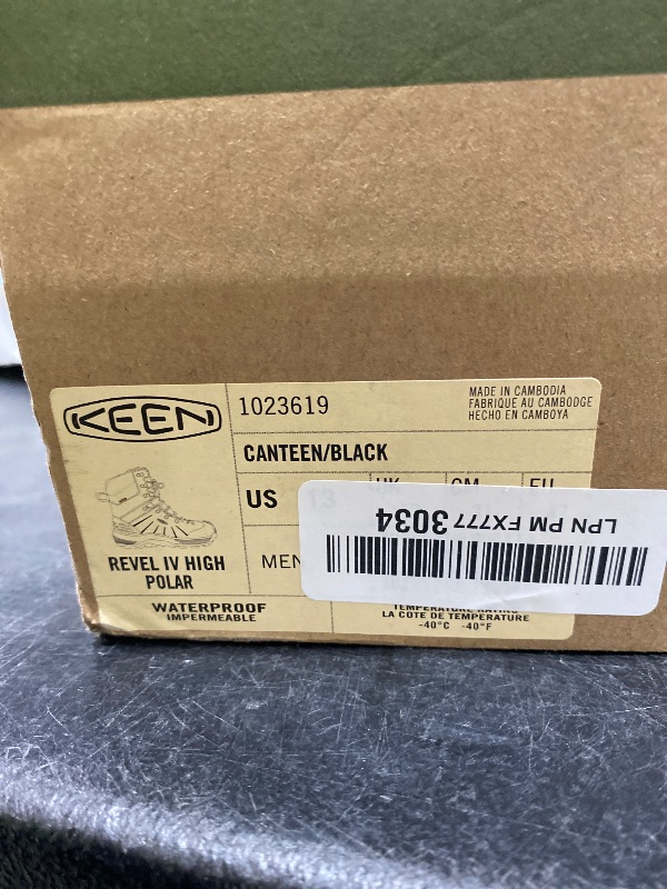 Photo 1 of KEEN Men's Revel 4 High Polar Insulated Waterproof Snow Boot, Canteen/Black, 13 US