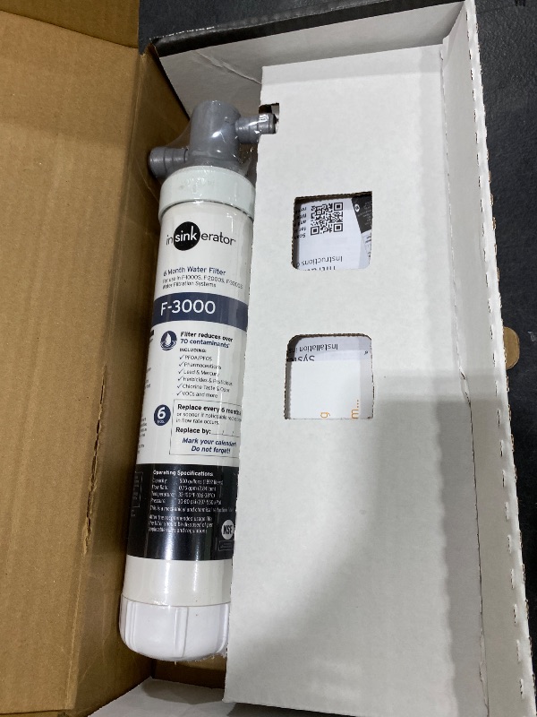 Photo 1 of INSINKERATOR Water Filtration System F-3000S with PFOS/PFOA Filter