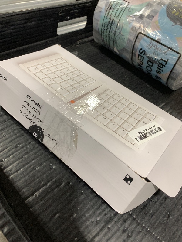 Photo 1 of KBDcraft 07Israfel 50% Ergo-Split Low-Profile Mechanical Keyboard, 56-Key Ortho, Lego-Compatible Case, Wired, Linear Switch, Gasket Mount, Hot-Swappable, RGB, QMK, Vial for Win/Mac, Full Kit, White