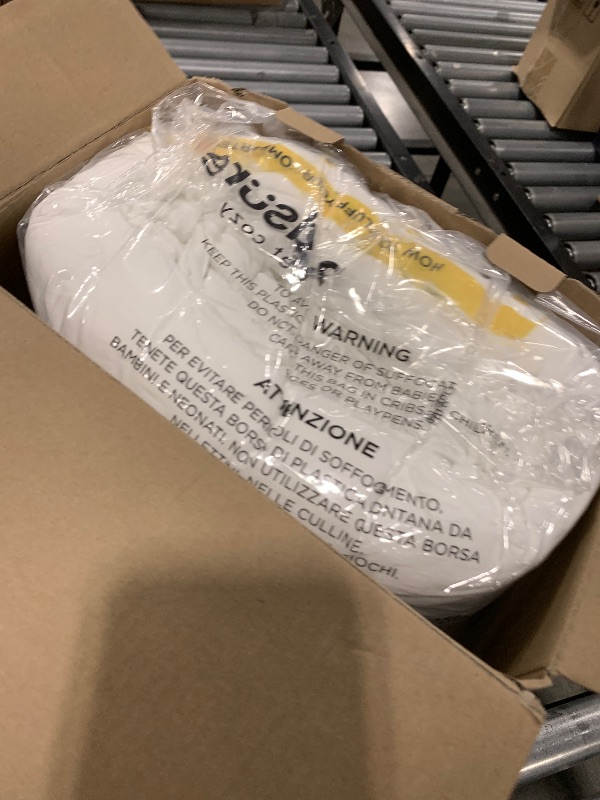 Photo 1 of Bedsure Oversized King Comforter Set, White Soft Prewashed Bedding for All Seasons, 3 Pieces GentleSoft™ Bed Set, 1 Lightweight Comforter (120"x98") and 2 Pillowcases (20"x36")