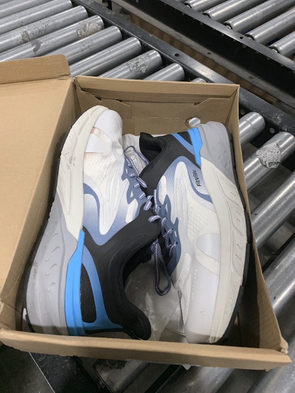 Photo 1 of FitVille Comfortable Extra Wide Walking Shoes for Men Lightweight Mens Walking Shoes Wide Width Non Slip Cushioned White/Gray