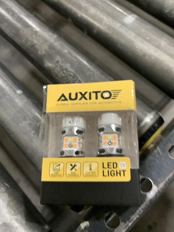 Photo 1 of AUXITO CANBUS 7443 7444NA Switchback LED Bulbs with Built-in Resistor Anti Hyper Flash 7443A 7444NAK T20 Dual Color Amber Turn Signal Lights and White DRL/Parking Lights, Pack of 2