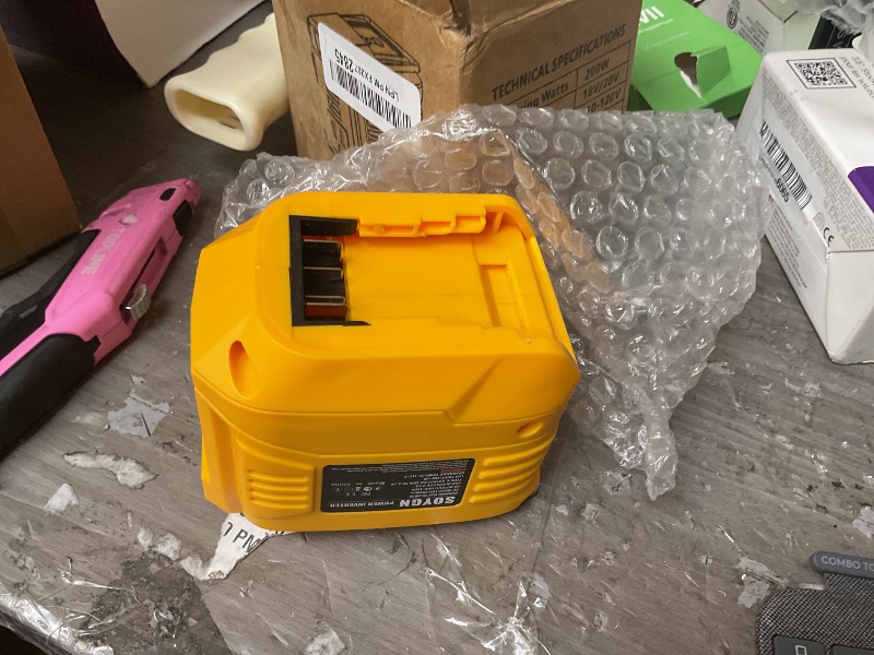 Photo 1 of 200W Portable Power Inverter for DeWALT 20V,Outdoor Generato Battery Converter with 2 USB&LED&AC Battery Powered Outlet,Convert DC 18V/20V to AC 110V-120V Portable Power Station(Tool Only)