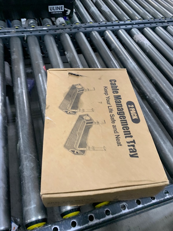 Photo 1 of 2 Pack Under Desk Cable Management Box Black, Cinati 26.8" Wire Organizers No Drill, Cord Organization Tray with Clamp for Office, Home - No Damage to Desk