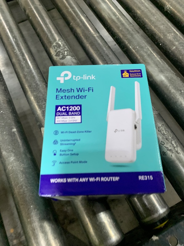 Photo 1 of TP-Link AC1200 WiFi Extender, 2023 Engadget Best Budget Pick, 1.2Gbps Signal Booster for Home, Dual Band 5GHz/2.4GHz, Covers Up to 1500 Sq.ft and 30 Devices,Support Onemesh, One Ethernet Port (RE315)
