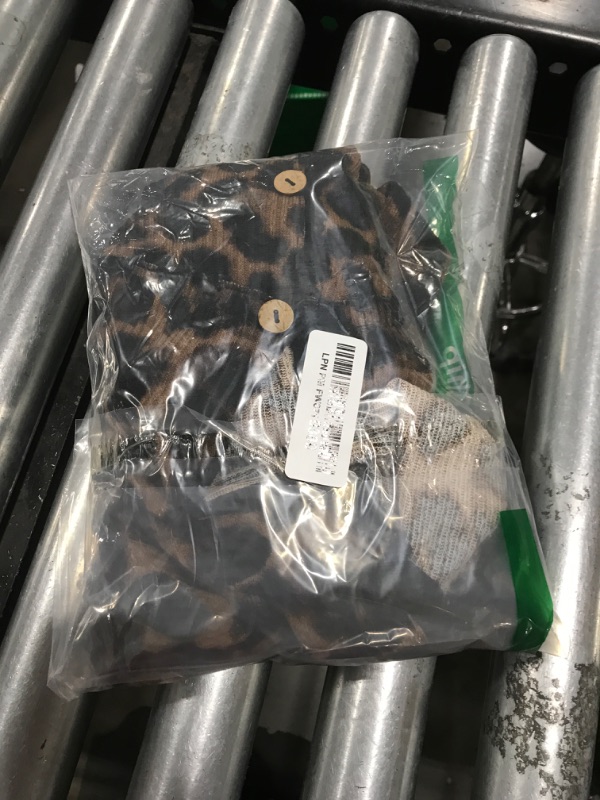 Photo 1 of RoseSeek Women's Y2K Leopard Button Down Cardigan Lace V Neck Light Weight Sweaters Long Sleeve Slim Fitted Vintage Tops Brown Large