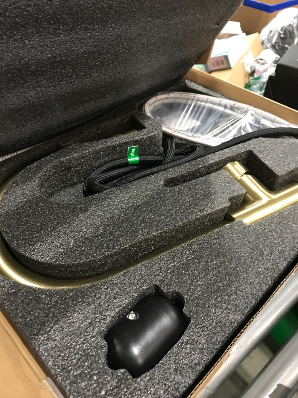 Photo 1 of Havin Gold Kitchen Faucet with Pull Down Sprayer, High Arc Stainless Steel Material, with cUPC Ceramic Cartridge,Without Deck Plate,Fit for 1 Hole Kitchen Sink or Laundry Sink,Brushed Gold,HV501G