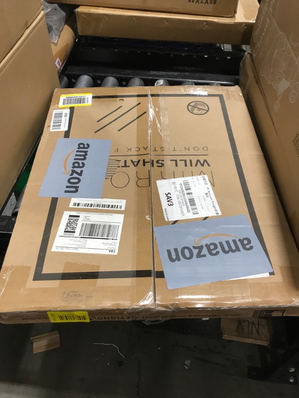 Photo 1 of WallBeyond Wood Frame Wall Mirror Decor for Entryway, Living Room or Bedroom Home Decor - Light Woodgrain 16" x 20" Natural Color