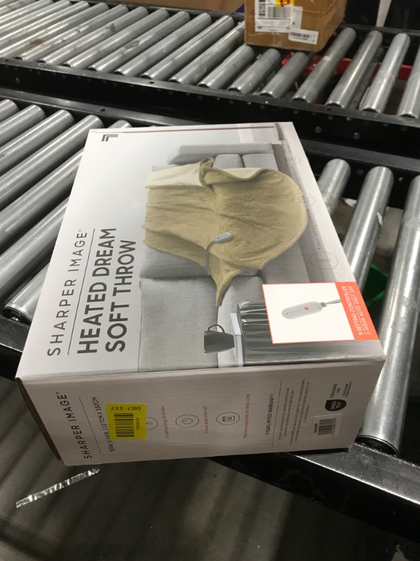 Photo 1 of Sharper Image Heated Blanket, Eletric Throw Blanket, Soft, Warm, Reversible Feathersoft - Sherpa Heating Blanket Throw, 5 Lv Heating, 3 hr Auto Shut Off, ETL-Cert, Machine Washable, 50x60 Brown