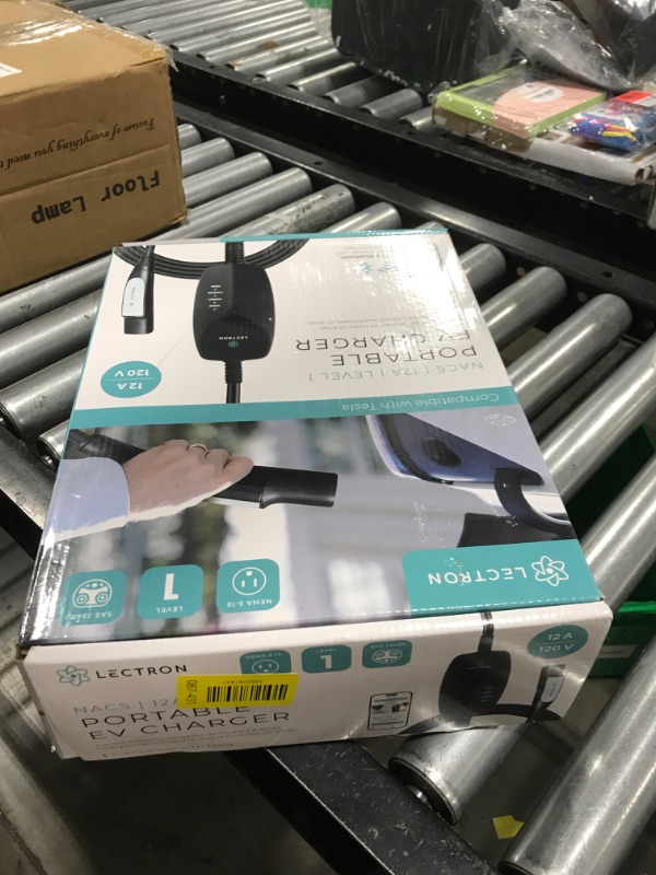 Photo 1 of Lectron Level 1 Tesla Charger (WiFi) with App Control - 12 Amp, 120V, NEMA 5-15 Plug, 16ft Extension Cable NACS Connector, Portable Home Electric Car EV Charger for All Tesla/NACS Evs