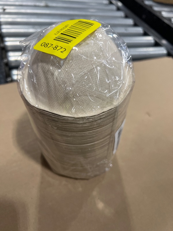 Photo 1 of 100 Pack 8oz Compostable Paper Bowls,Heavy-Duty Disposable Natural Bagasse Bowls,Biodegradable Soup Bowls,Eco-Friendly,Heat Resistant,for Ice Cream,Salad,Soup,Snack,Dessert,Pasta,Hot or Cold Use