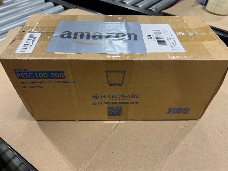 Photo 1 of [200 COUNT]HAKOWARE 8 oz Ultra Clear Disposable Plastic Cold Cups, Disposable Cup 8 oz for Wedding & Party, Plastic Cocktail Cups, Disposable Clear Cup for Iced Coffee & Cold Beverage