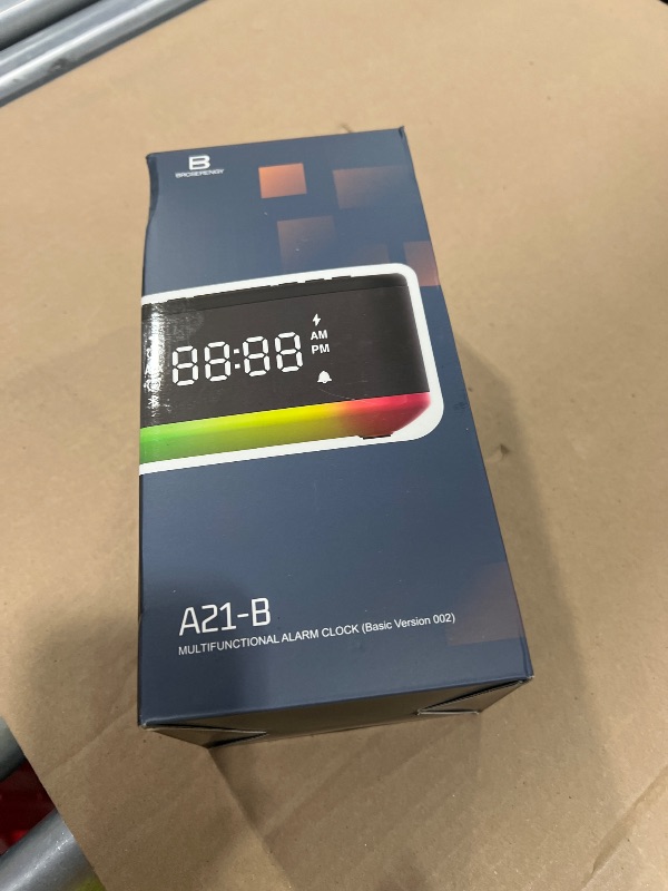 Photo 1 of Alarm Clock Speaker Wireless Charger, Digital Alarm Clocks Bedrooms Bluetooth, Alarm Clock Dimmable Light Bedrooms Dual Alarm Snooze Dimmer 12 24H RGB Night Light Bluetooth USB AUX, Gray