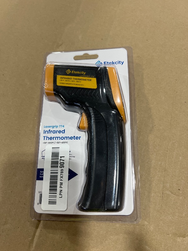 Photo 1 of Etekcity Infrared Thermometer Laser Temperature Gun 774, Meat Food Candy Oven Thermometer for Griddle Accessories, Heat Gun for Cooking Refrigerator Tools, Adjustable Emissivity & Max Measure, Yellow