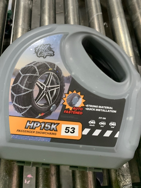 Photo 1 of Auto Fixing Snow Chains for Car Tires, Tire Chains for Passenger Cars, Sedan, SUVs, Quick Fit & Easy Installation Snow Tire Chains, Portable Reusable Emergency Tire Traction Chain, Set of 2 (HPK-1553)