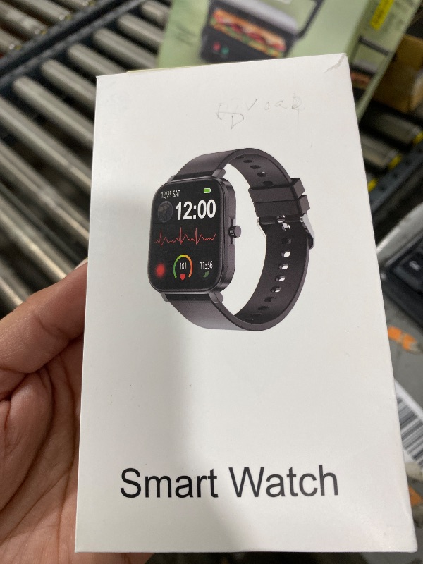 Photo 1 of Smart Watch for Men Women Compatible with iPhone Samsung Android Phone 1.83 inch Full Touch Screen IP68 Waterproof Bluetooh Fitness Tracker Heart Rate/Sleep Monitor, Black