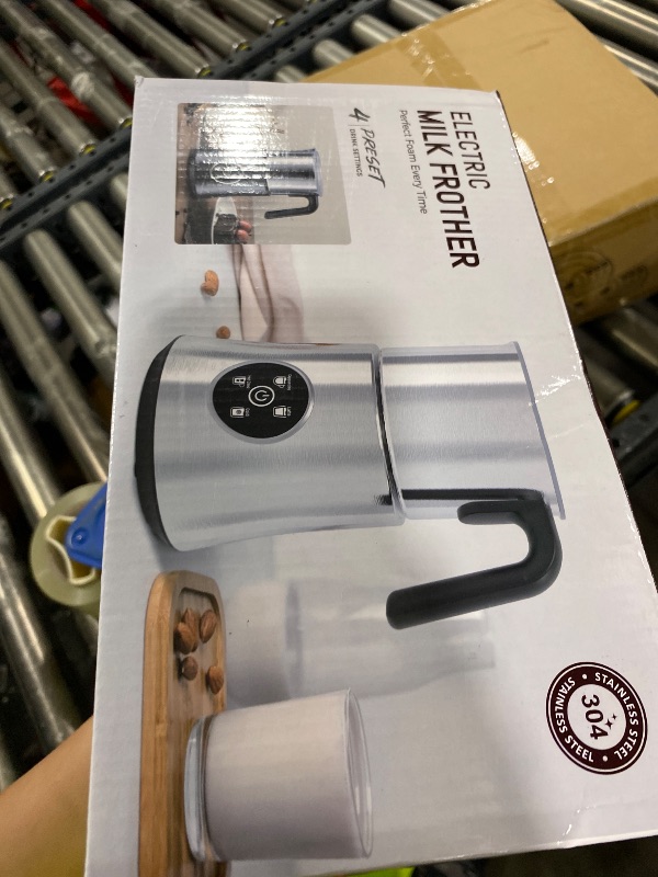 Photo 1 of Milk Frother and Steamer, Large Capacity & Detachable Electric Milk Frother, Automatic Warm and Cold Foam Maker, Hot Chocolate Maker, Stainless Steel Jug, 30.44Oz./900ML