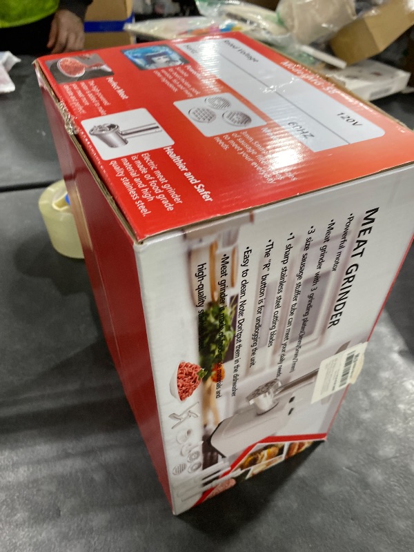 Photo 1 of 2500W Max Electric Meat Grinder & Sausage Stuffer - Heavy Duty Mincer Machine Anti-Slip with 1 Blade And 3 Plates, 3 Tubes & Kubbe Kit BPA Free for Home Kitchen Use ?White?