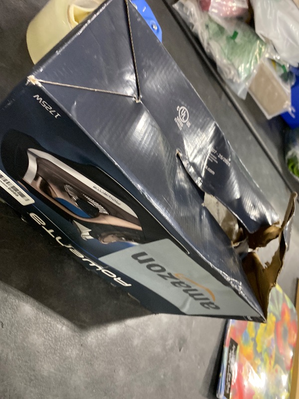 Photo 1 of **USED** Rowenta Access Stainless Steel Soleplate Steam Iron with Retractable Cord, Powerful Steam Diffusion, Auto-Off and Anti-Drip, 1725 Watts, Black Clothes Iron, DW2459