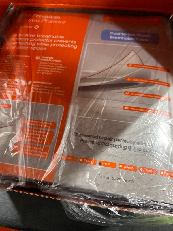 Photo 1 of Dormeo Premium Waterproof Mattress Protector Full – Stain and Spill Protective Layer, Cooling, Moisture Wicking, Breathable, Quiet Cover with 21” Deep Fitted Sheet Pockets – 75” L x 54” W x 18” H