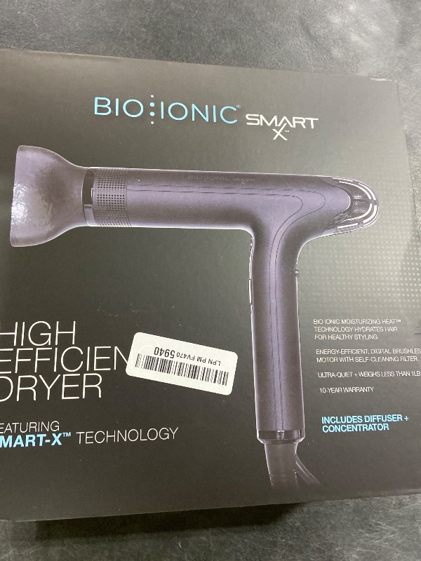 Photo 1 of Bio Ionic SMART-X Hair Dryer with Diffuser, High-Efficiency Blow Dryer with 3 Heat & 3 Speed Settings, Gently Dries, Defines & Reduces Frizz, Self-Cleaning Function, Alpine White