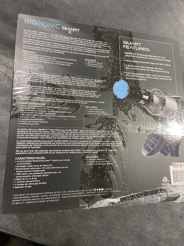 Photo 1 of Bio Ionic SMART-X Hair Dryer with Diffuser, High-Efficiency Blow Dryer with 3 Heat & 3 Speed Settings, Gently Dries, Defines & Reduces Frizz, Self-Cleaning Function, Alpine White