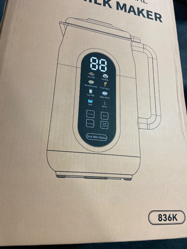Photo 1 of 10-in-1 Nut Milk Maker Machine, 42oz Automatic Nut Milk Maker with LED Touch Screen, Self-Cleaning, 12H Delay Start, Keep Warm, Automatic for Soy/Oat/Almond Milk, Juice,Coconut,Plant Base & Boil Water