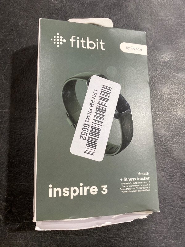 Photo 1 of Fitbit Inspire 3 Health &-Fitness-Tracker with Stress Management, Workout Intensity, Sleep Tracking, 24/7 Heart Rate and more, Midnight Zen/Black One Size (S & L Bands Included)